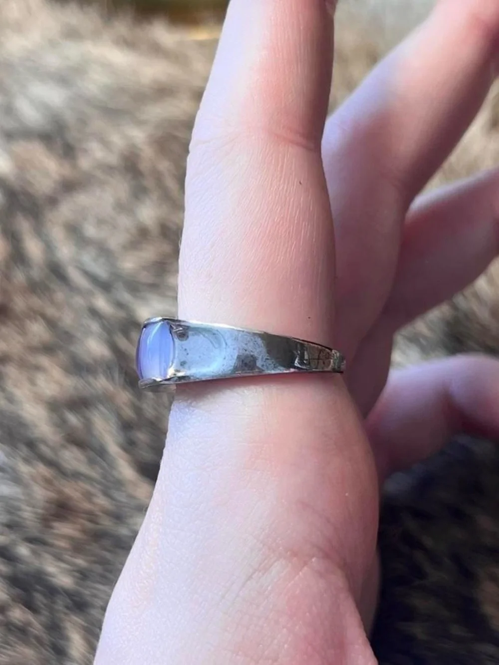 Chuck Clemency minimalist jade and amethyst ring